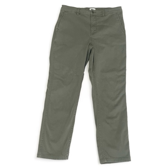 J. CREW Vintage Straight Green Pants Ankle Cropped Business Casual size 27 - Picture 1 of 7